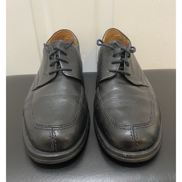 Men’s Sandro Moscolloni Vineyard Black Lace Up Leather Oxford Shoes 10.5 D Black - Picture 2 of 10